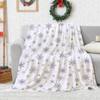 Christmas Throw Blanket Grey Snowflake Throw Blanket Christmas Decorative Plush Blankets Winter Holiday Plush Blankets Fuzzy Cozy Soft Warm Fleece Blankets for Couch Bed Sofa 60 X 80inch - Image 2