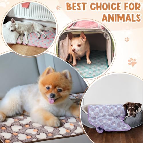 Tatuo 4 Pcs Fleece Dog Blanket for Puppy Cat, Pastel, 24 x 16 in, Heart - Image 5