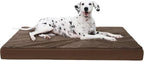 KSIIA Orthopedic Dog Bed for Extra Large Dogs with Waterproof, Brown, 47x29 | Deluxe Soft Plush Dog Crate Bed, Washable Pet Mat with Removable Cover & Egg Crate Foam for Extra Large Dogs Sleeping