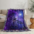 Dragonfly Blanket for Girls Women Boys Men Adults Kids Soft Cozy Fleece Purple Galaxy Starry Dragonfly Throw Blankets Gifts Warm Flannel Plush Lightweight Decor for Couch Bed Sofa 50"X40" - Image 5