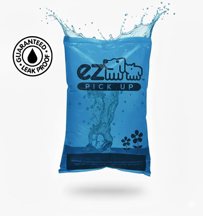 EZ Pickup 1000 Count Dog Waste Poop Bags, Unscented | Pet Waste Disposal Bag, Leak Proof, Large 8"x13", Puppy Dog Walking Clean Up