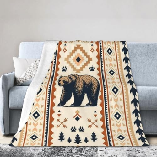 Bear Southwestern Blanket Bear Western Throw Stuff Gifts 80"x60" - Image 2