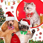Maitys 80 Pcs Christmas Dog Bows Snowman Pet Collar Bow Ties Holiday - Image 2