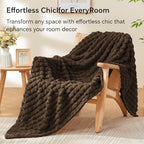 BEDELITE Brown Fleece Twin Blanket for Couch Dorm Room Decor, 60x80 Inch - Image 5