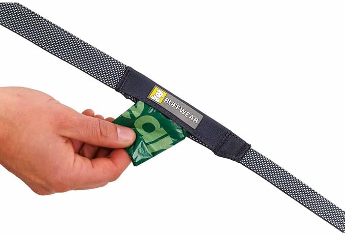 Ruffwear, Hi & Light Dog Leash, Ultralight 4.5 ft Lead with Lockable Swivel Crux Clip and Pick‑Up Bag Pocket, Minimalist Packable Webbing for Everyday Walks, Basalt Gray