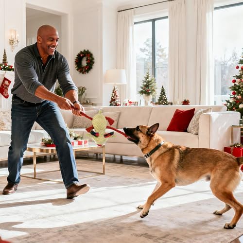 Christmas Dog Toys, Squeaky Reindeer Plush with Cotton Rope Legs for Dogs - Image 6