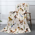 Horses Flannel Fleece Throw Blanket, Cozy Soft Warm Blankets for Couch Bed Travel, for Women Men Kids 80"x60" by Odfovowo