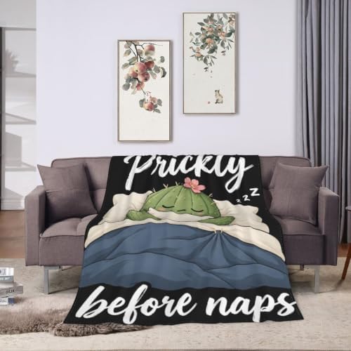 Sleepy Cactus Blanket Throw Gift for Girls Women 50"X40" - Image 3