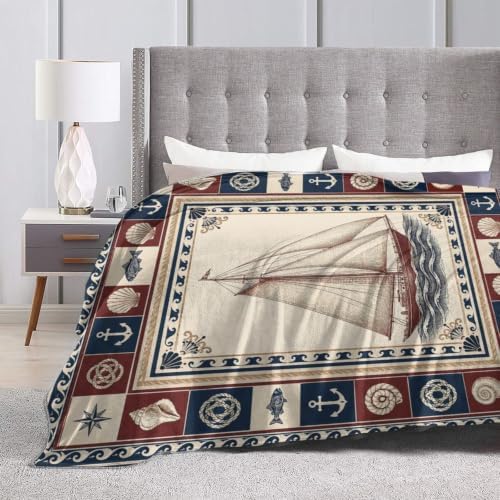 Sailboat Nautical Blanket Ocean Coastal Throw Stuff Gifts 50"x40" - Image 7