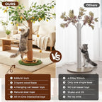 41" Tall Cat Scratching Post for Large Cats - XL Sturdy Cat Scratching Post with Solid Wood Base, Sisal Rope Scratching Posts for Indoor Cats Adults with Self-Grooming Brush, 4 Detachable Hanging Toys - Image 5