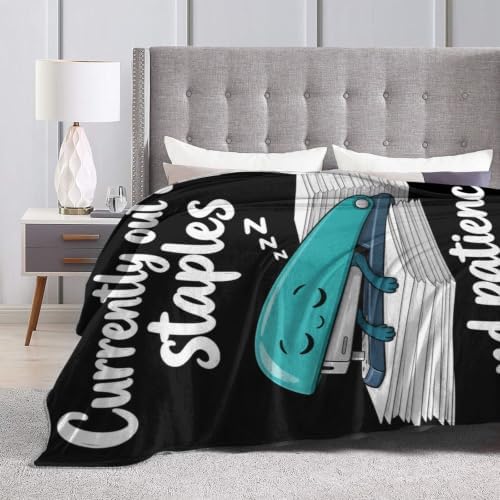 Sleepy Stapler Blanket Throw Gift for Girls Women 50"X40" - Image 6