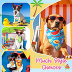 Preboun 50 Pcs Summer Bandanas for Dogs Bulk, Hawaiian Tropical Style - Image 6