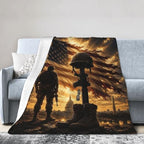 American Soldier Blanket Patriotic Military Throw Gifts 60"x50" - Image 2