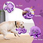 Squeaky Dog Toys, Stuffed Large Dog Toys to Keep Them Busy, Interactive Plush Chew Toys with Crinkle Paper, Tough Pet Animal Toys for Small Medium Large (Purple Octopus) - Image 4