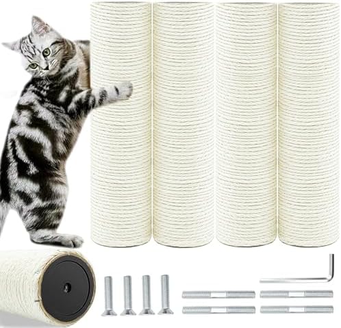 Cat Tree Replacement Post, 4PCS 9.8in Cat Scratching Poles with M8 Screws by SIYIPURR