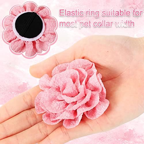 Hoteam 50 Pcs Dog Collar Flowers Bows Accessories, Pink - Image 4