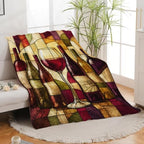 Abstract Wine Throw Blanket Gifts for Girls Women 80"X60" - Image 5