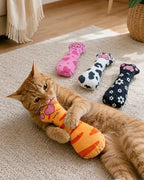 PET SHOW 4 Pack Cat Kicker Toys with Catnip Crinkle Sound Cat Toy Random Assorsted Stuffed Plush Kittens Paw Shape Natural Interactive Toys for Indoor Cats - Image 6