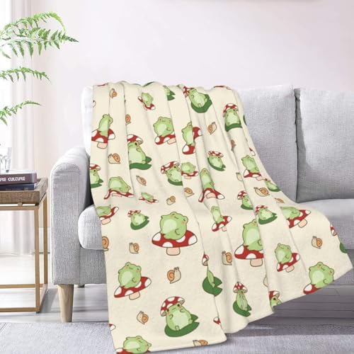 Cute Frogs Fuzzy Throw Blanket for Women Men Girls Boys Soft Cozy Fleece Blanket for Bedroom Living Rooms Sofa Couch 50"x40" - Image 7