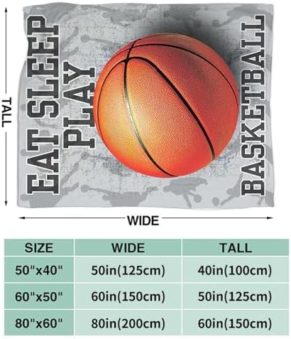 Basketball Blanket for Girls Women Boys Men Adults Kids Soft Cozy Fleece Sports Throw Blankets Gifts Warm Flannel Plush Lightweight Decor for Couch Bed Sofa 60"X50" - Image 7