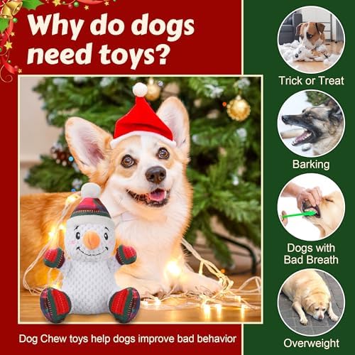 Newget Christmas Squeaky Dog Toys, Plush Dog Chew Toys with Crinkle Paper - Image 4