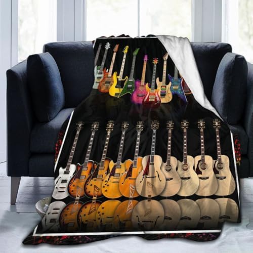 Guitar Bass Blanket for Girls Women Boys Men Adults Kids Soft Cozy Fleece Musical Instrument Throw Blankets Music Lover Gifts Warm Flannel Plush Stuff Lightweight Decorative Blanket 80"X60" - Image 5