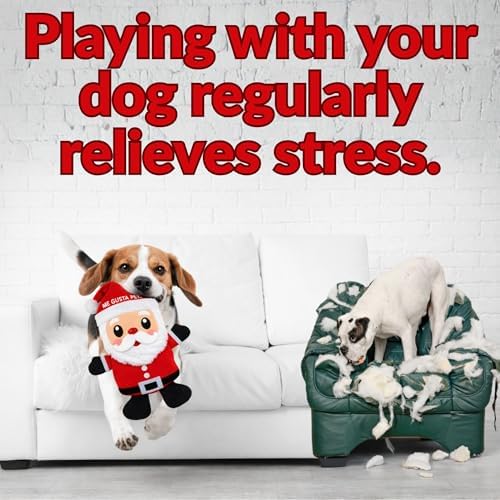 Dog Toys, Dog Xmas Christmas Santa Claus Squeaky Plush Chew Fetch Brain Stimulating Toy Presents for Small Medium Dogs (Medium, Christmas) - Image 5