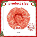 Snowflake Cat Tunnel Bed Under Christmas Tree 36'' Kitten Circle Donut Tunnel Skirt with Ball Mat Decorative Xmas Folding Home Kitty Guard Tube Holiday Party Indoor Pet(Red Gold) - Image 2