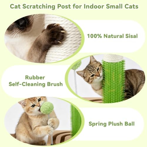 Cat Scratching Post with Stable Square Base for Indoor Small Cats&Kitten - Image 3