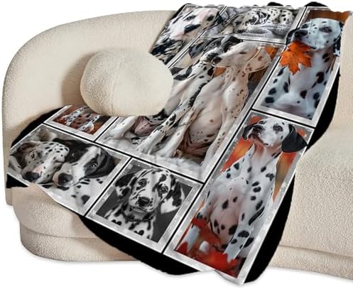 Dalmatian Dog Blanket Dalmatian Throw Blankets Puppy Dog Decor Stuff Cozy Flannel Fleece Soft Plush Fuzzy Warm Lightweight Bedding Gifts for Women Girls Kids 60"X50" - Image 2