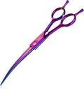 JASON Curved Dog Grooming Scissors - 7" Down-Curved Trimming Shears Purple | Professional Shear with Ergonomic Handle Japanese Stainless Steel, for Dogs, Cats and Other Pets, Sharp, Gift