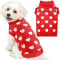 Valentines Dog Sweater Heart Dog Valentines Outfit Soft Warm Knitted Pet Clothes Cold Weather Puppy Clothes for Small Medium Dogs Cats by BAOBICUTE