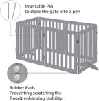 unipaws 120" Extra Wide Pet Gate and Pet Playpen Combination for Dog Cat | 24” Height Free Standing Dog Gate for Doorways, Stairs, Foldable Puppy & Room Divider, Indoor Use