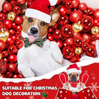 Sanwuta 60 Pieces Christmas Collar Dog Bow Ties Bulk Christmas Pet Bows Collar Attachment with Elastic Bands Holiday Dog Cat Collar Accessories - Image 2
