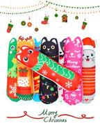 PET SHOW 4 Pack Christmas Cat Kicker Toys with Catnip Crinkle Sound Toys for Indoor Cats Random Assorsted Santa Gift Plush Kittens Shape Natural Interactive Toys Pet Kitty - Image 4