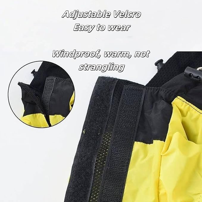 Dog Raincoat Rain Jacket,Slicker Poncho Adjustable Waterproof Dog Raincoat with Leash Hole/Reflective Words Hooded Snowproof Windproof Clothes for Small to 2X-Large Dogs (Yellow, X-Large)