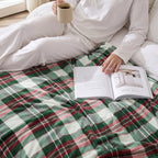 BEDELITE Christmas Fleece Twin Blanket for Couch, White & Green & Red - Image 7