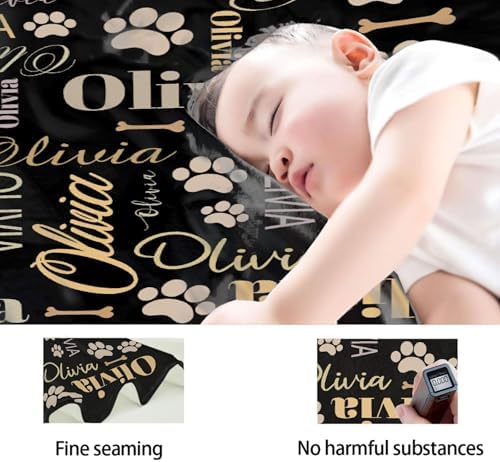 Personalized Puppy Name Blanket, Custom Dog Name Truck Blanket, Gift for Girls Personalized Puppy Lover, 40"x50" Soft Lightweight Plush Throw Blanket for Couch, Bed, Sofa Decoration - Image 4