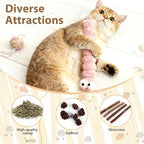 Cat Toys Pillows 3 Pack, 13” Cat Kicker Toys with Catnip Inside, Durable Interactive Cat Toys for Indoor Cats, Soft Kick Sticks for Exercise & Play - Image 3