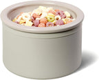 Hello Bowl Elevated Ceramic Cat Bowl with Stand, Raised Whisker-Friendly Feeding Bowl for Cats & Small Dogs, Patented Design, Made in Korea (3.9" H - Gray, Round/Wet)