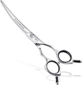 HASHIMOTO Curved Dog Grooming Scissors, 6.5 inch, Trimming Face and Paws. | Sharp, lightweight, 440C Stainless Steel, 30 Degree of Curved Blade