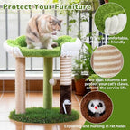 Woochpet Cat Scratching Post with Cat Bed,Cat Scratcher Tree,Small Cat Tree - Image 3