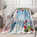 Christmas Throw Blanket Soft and Warm Throw Blankets for Couch Sofa Bed Winter Holiday Snowflakes Snowman Decorative Cozy Blanket Blanket 50"x60" - Image 5