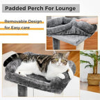 Cat Scratching Post, 19.69" H(50cm) Cat Tree with Cat Bed, Scratching Posts for Indoor Cats with Two Plush Balls Toy, Small Cat Tree for Kittens/Cats Playing and Relaxing (20 in Grey Cat Tree) - Image 5