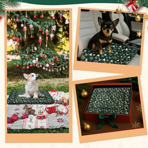 2 Pack Self Warming Cat Bed Green Christmas, 18” X 24” Pet Pad - Image 5