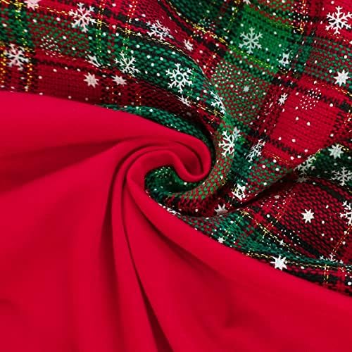 Fitwarm Merry Woofmas 100% Cotton Dog Christmas Outfits Girl Dog Holiday Dress Lightweight Doggie Costume Puppy Clothes Pet Apparel with Bowknot Cat Clothing Red Large - Image 5