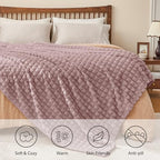 BEDELITE Berry Purple Fleece Twin Blanket for Couch Dorm Decor, 60x80 Inch - Image 5