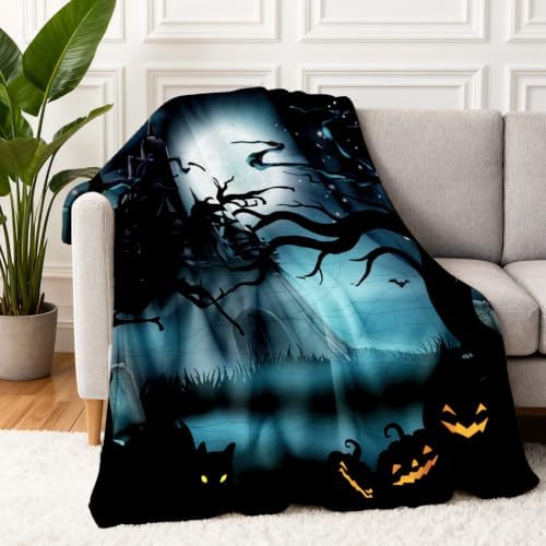 COMFAR Cute Halloween Blankets for Kids/Teens/Women/Men/Adults, Spooky Blanket for Boy/Girls/Toddler, Fall Throw Blanket for Couch 50"x 60" - Image 2