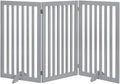 unipaws 36”H Free Standing Pet Gate for Dog Cat, 60”Wide Wooden Dog Gates | Foldable Pet Fence for Doorway, Stairs, Step, Expandable Doggy Barrier, Indoor Use