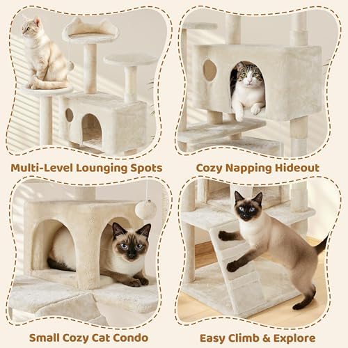 Yaheetech 70in Multi-Level Sturdy Cat Tree, Condo, Sisal Scratching Posts - Image 4